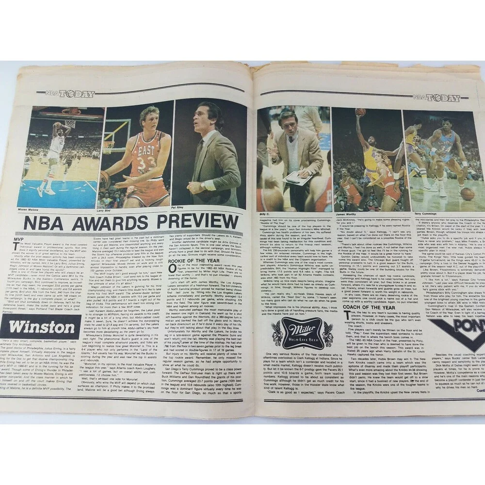 VTG 1983 NBA Today Newspaper Magazine Basketball Lakers MAGIC Spurs 80s RARE